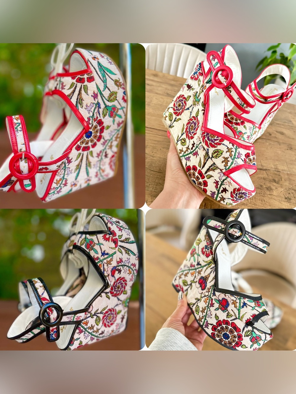 Stylish Fashion Floral Platform Wedge Sandals